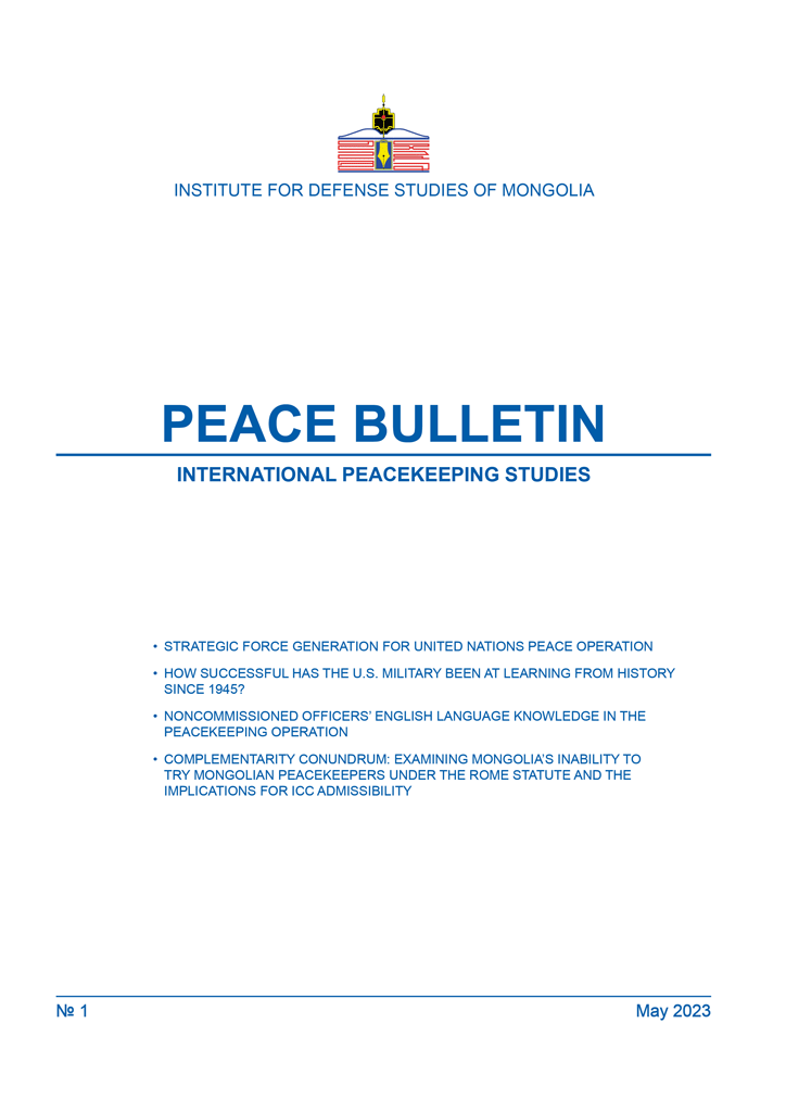 Peace bulletin №01, 2023